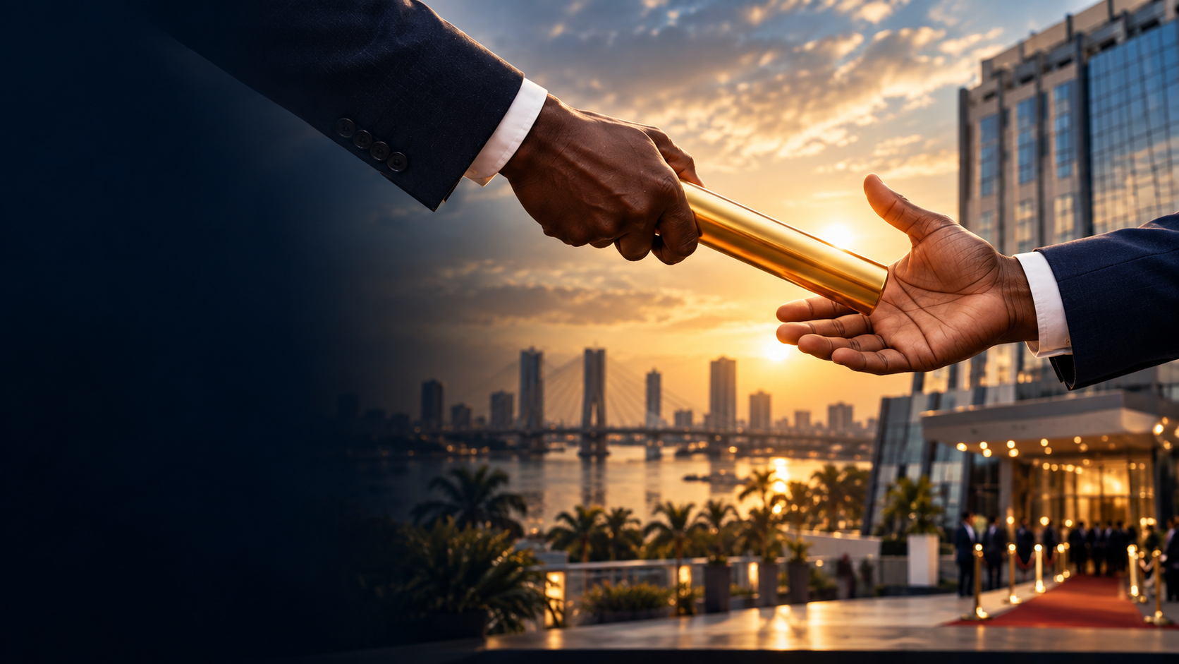 Passing the baton, event illustration
